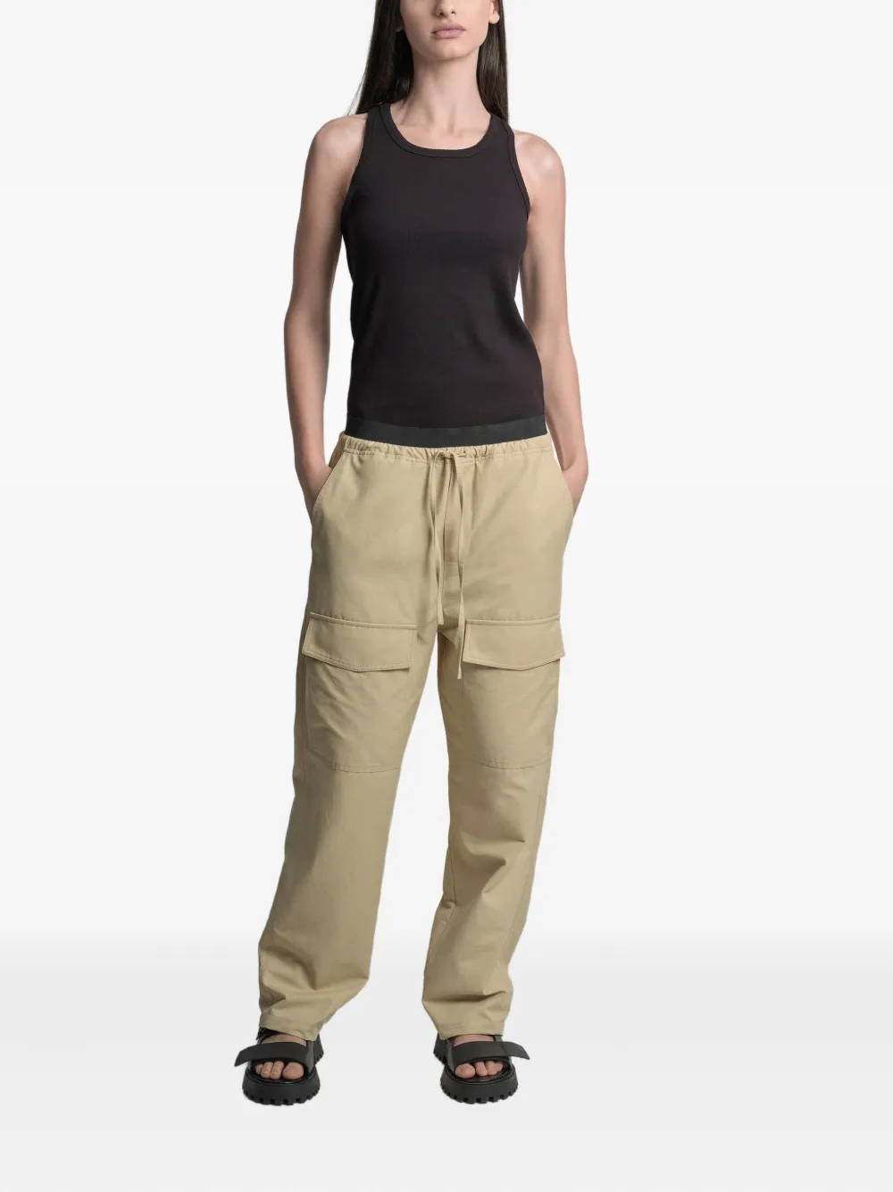 Uma | Raquel Davidowicz drawstring cargo-pocket track pants - Beige