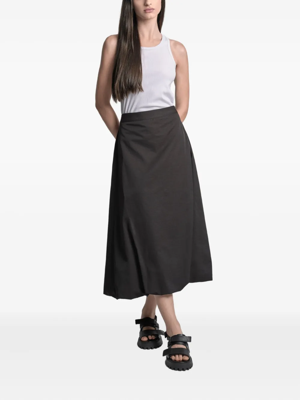 Uma | Raquel Davidowicz balloon midi skirt - Zwart