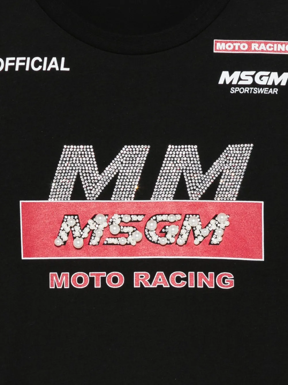 MSGM Kids T-shirt met stras Zwart