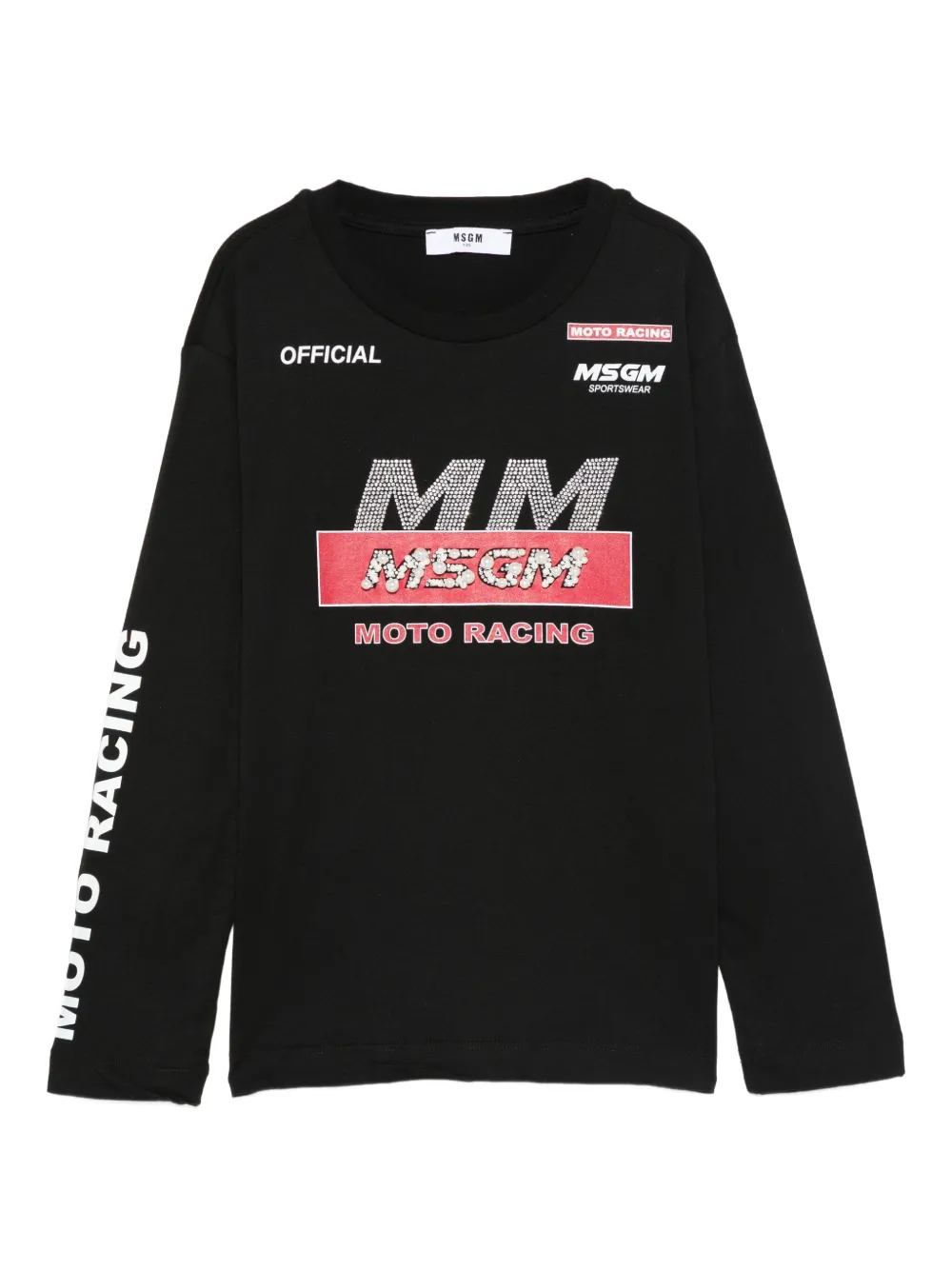 MSGM Kids T-shirt met stras Zwart