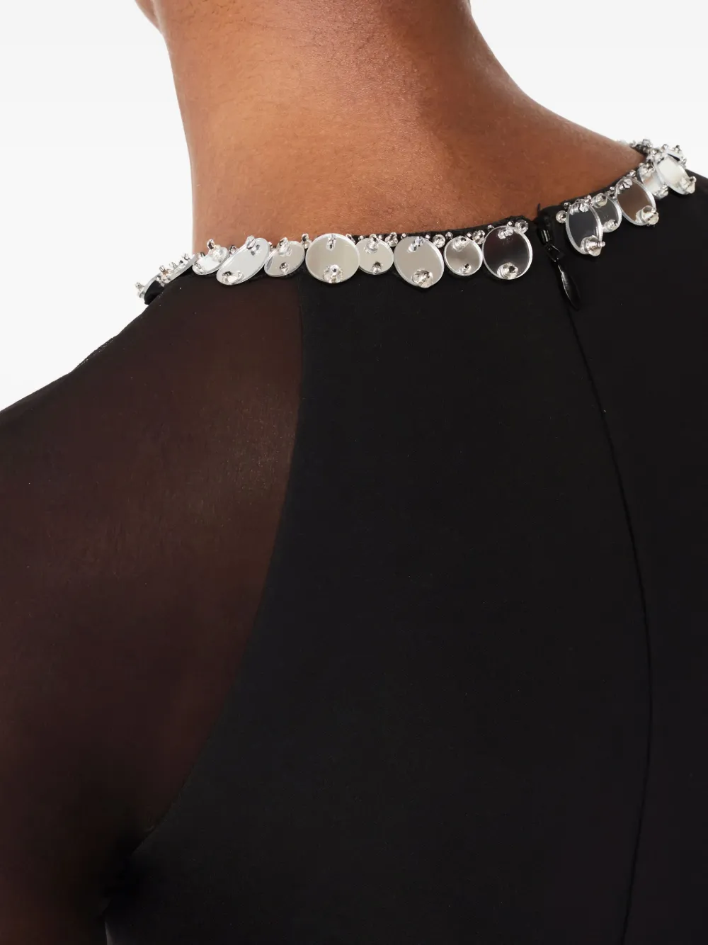 Jenny Packham Eurabia midi-jurk met mesh mouwen Zwart