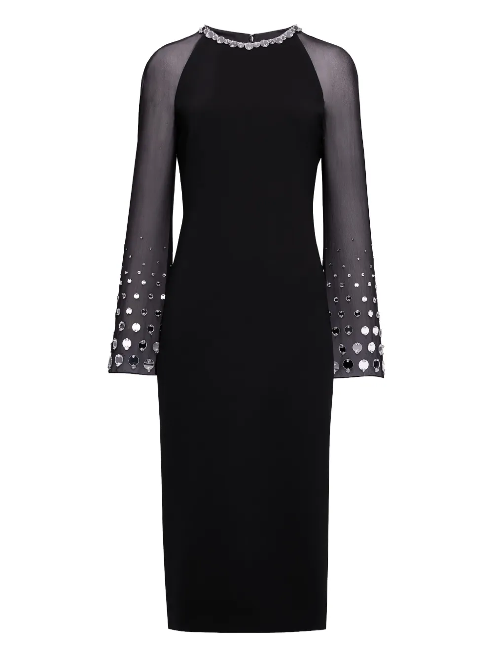 Jenny Packham Eurabia mesh-sleeve midi dress | Black | Image 1