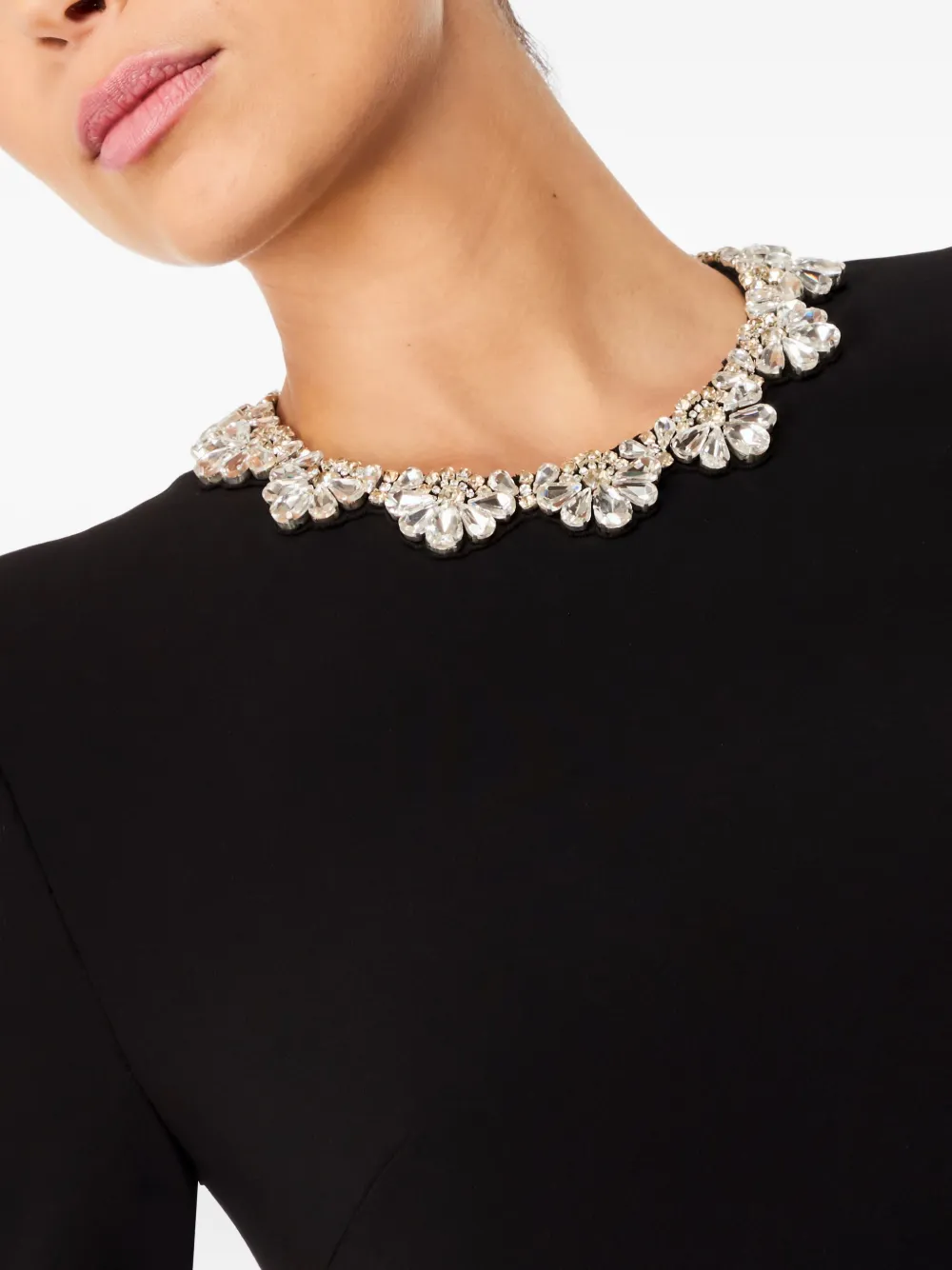 Jenny Packham Puff mini-jurk met verfraaide hals Zwart