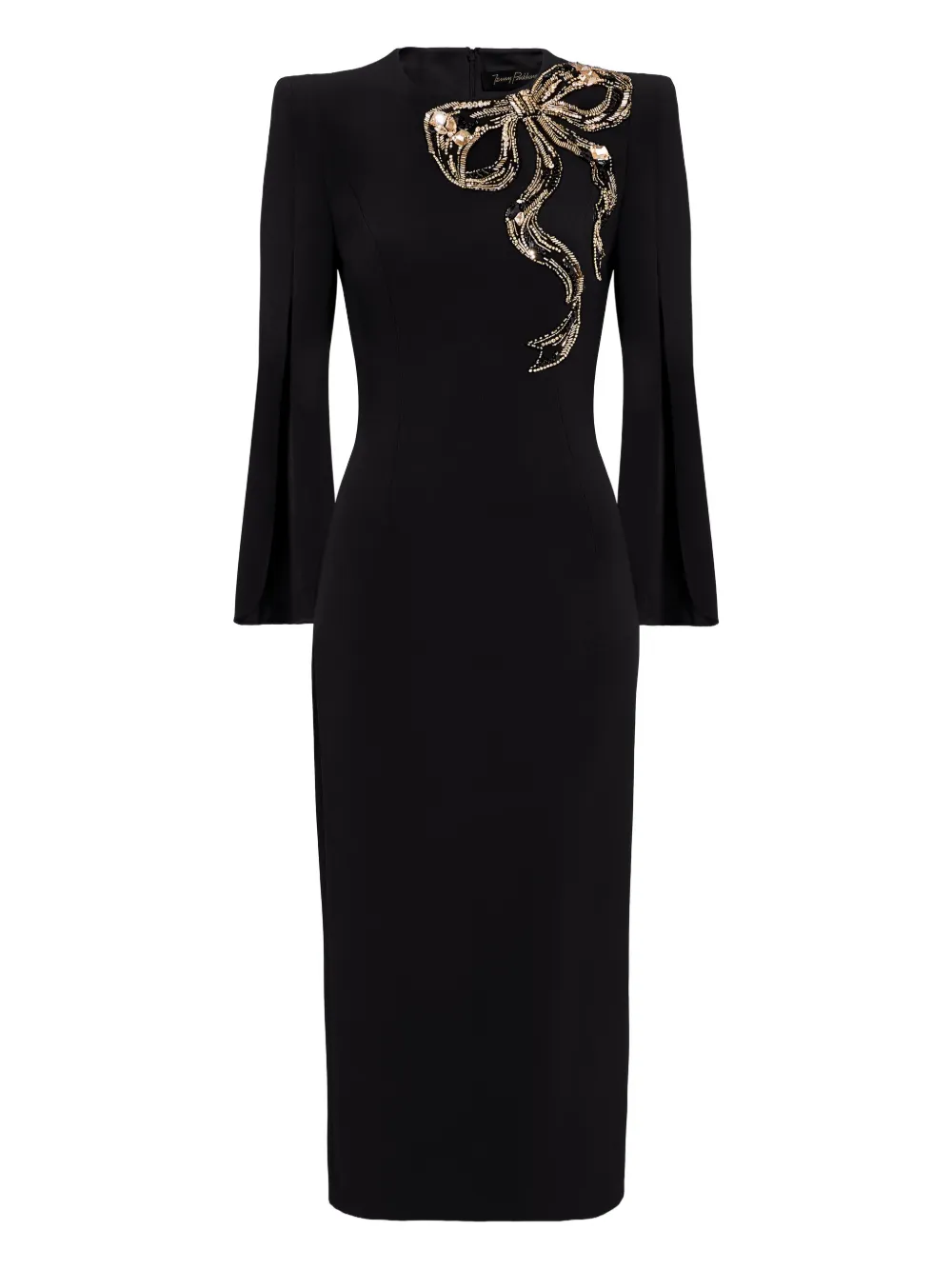 Jenny Packham Love Bow split-sleeve midi dress | Black | Image 1