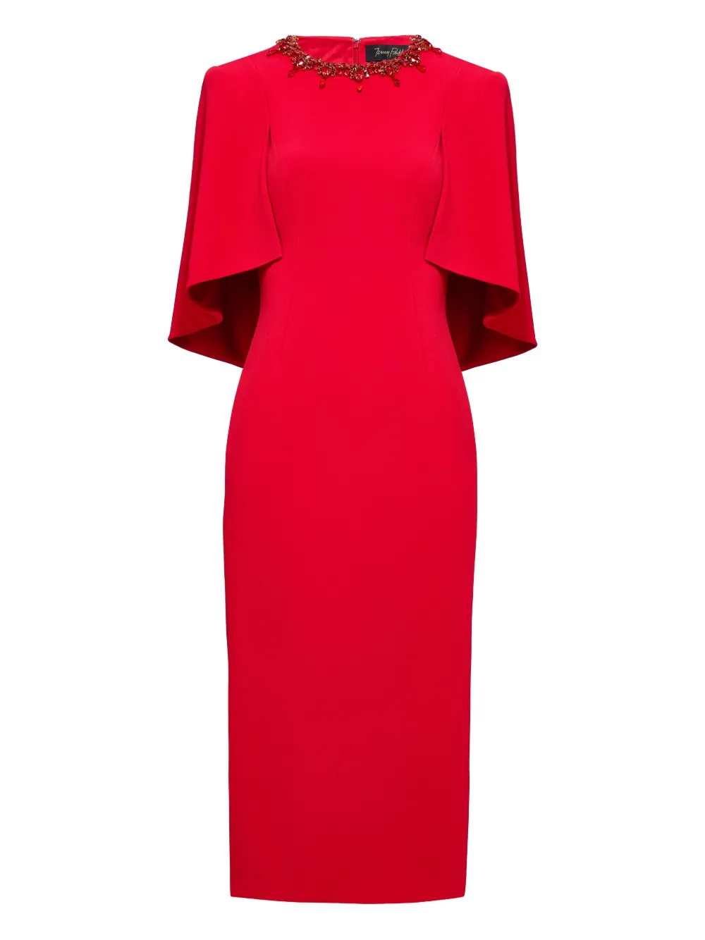 Jenny Packham Ursa midi-jurk met verfraaide hals Rood