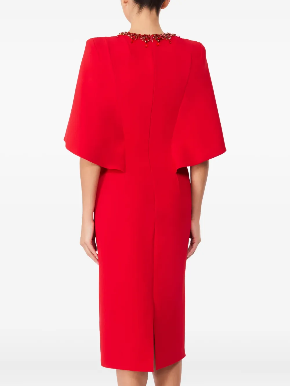 Jenny Packham Ursa midi-jurk met verfraaide hals Rood