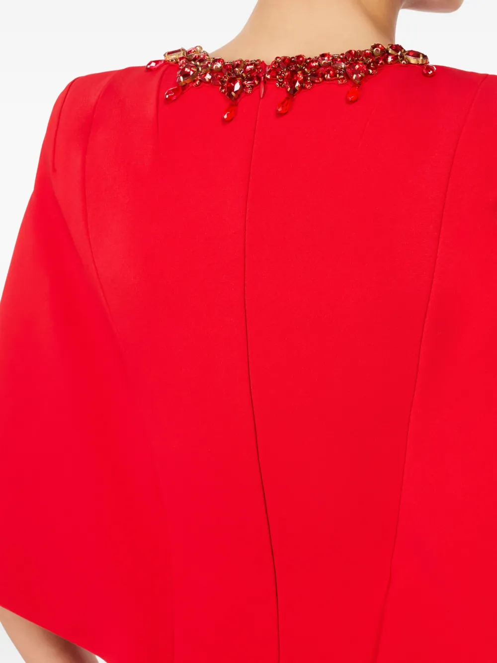 Jenny Packham Ursa midi-jurk met verfraaide hals Rood