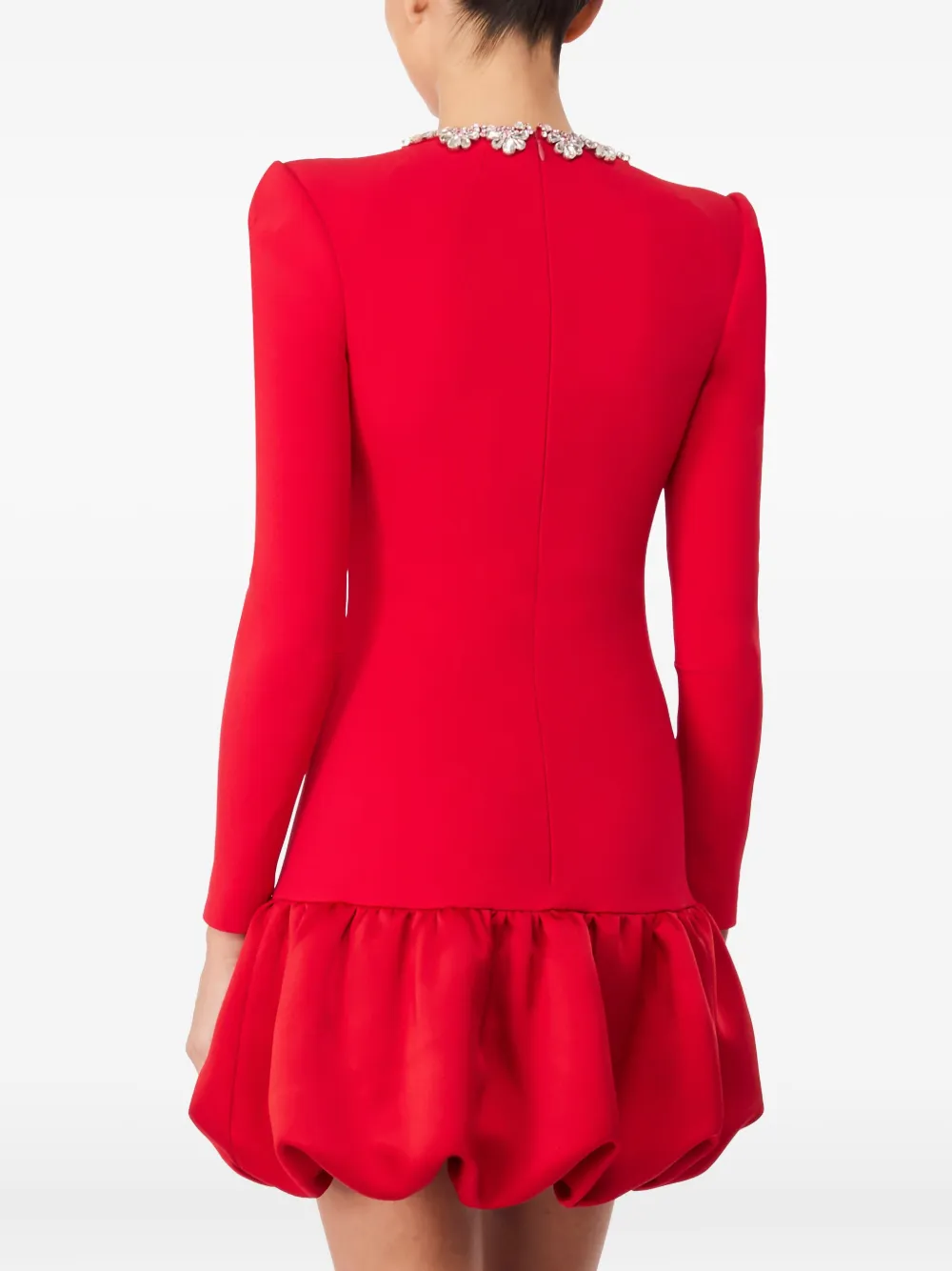 Jenny Packham Puff mini-jurk met verfraaide hals Rood