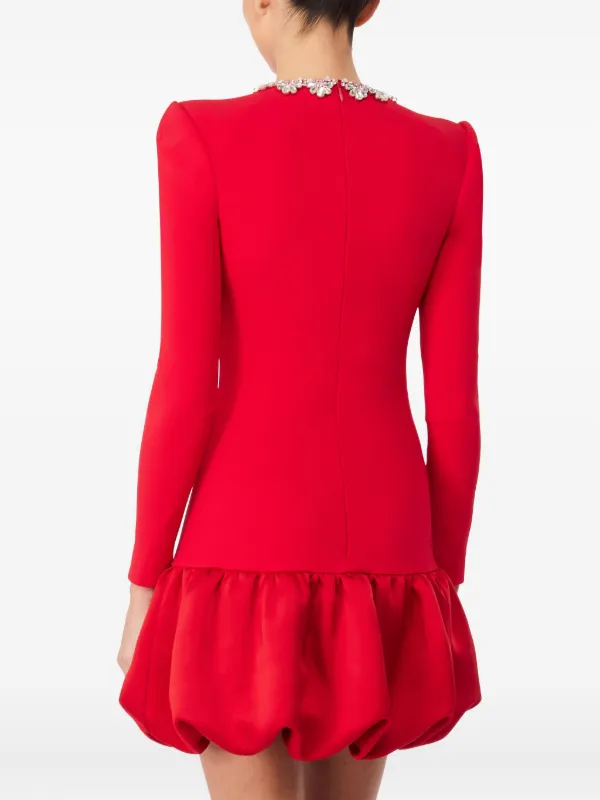 embellished frill mini dress in red Ashley Lauren 4566