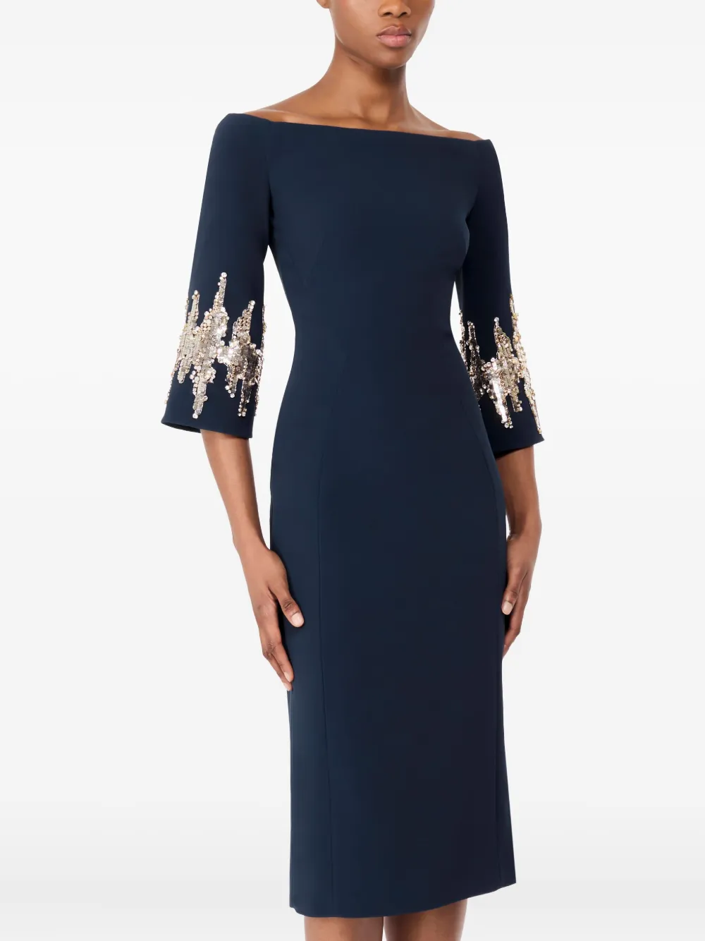 Jenny Packham Aster midi-jurk verfraaid met pailletten - Blauw