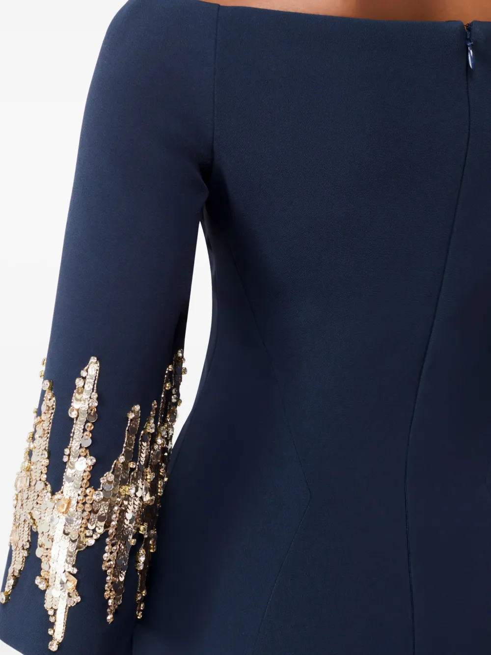 Jenny Packham Aster Sequin-embellished Midi Dress In Blue