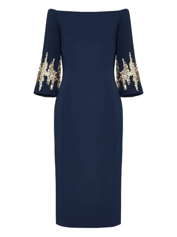 blue dress cut out Blue Sequin Sleeveless Midi Dress main image 0