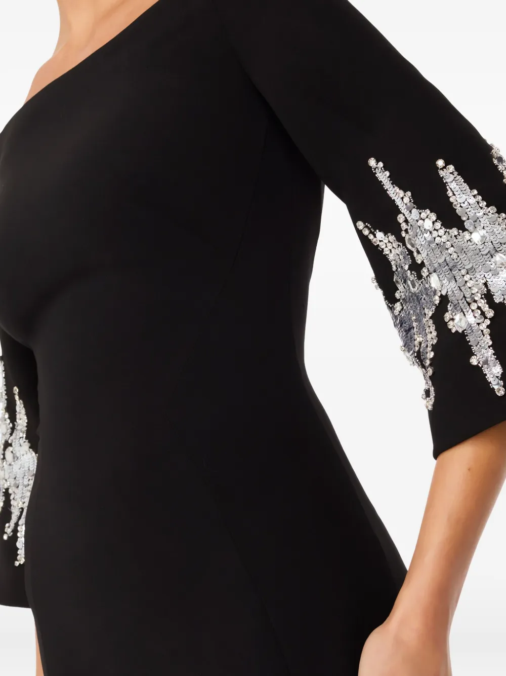 Jenny Packham Aster midi-jurk verfraaid met pailletten Zwart
