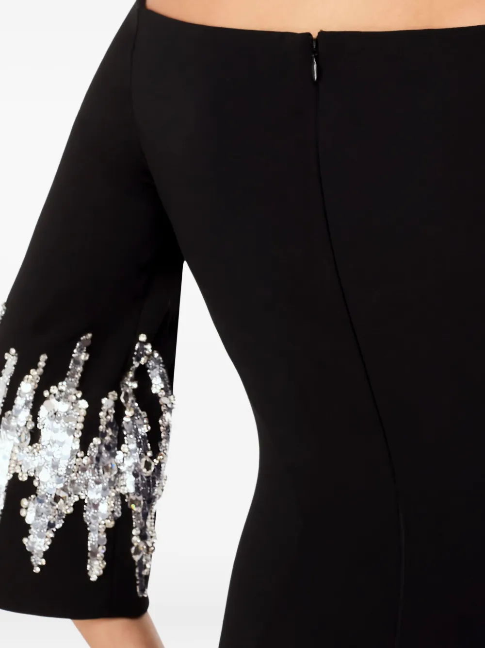 Jenny Packham Aster midi-jurk verfraaid met pailletten Zwart