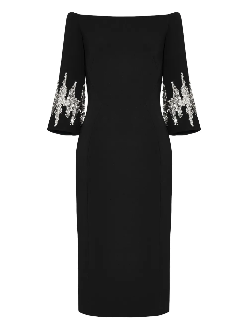 Jenny Packham Aster midi-jurk verfraaid met pailletten Zwart