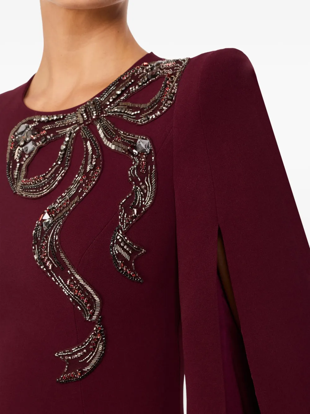 Jenny Packham Love Bow midi-jurk met split Rood