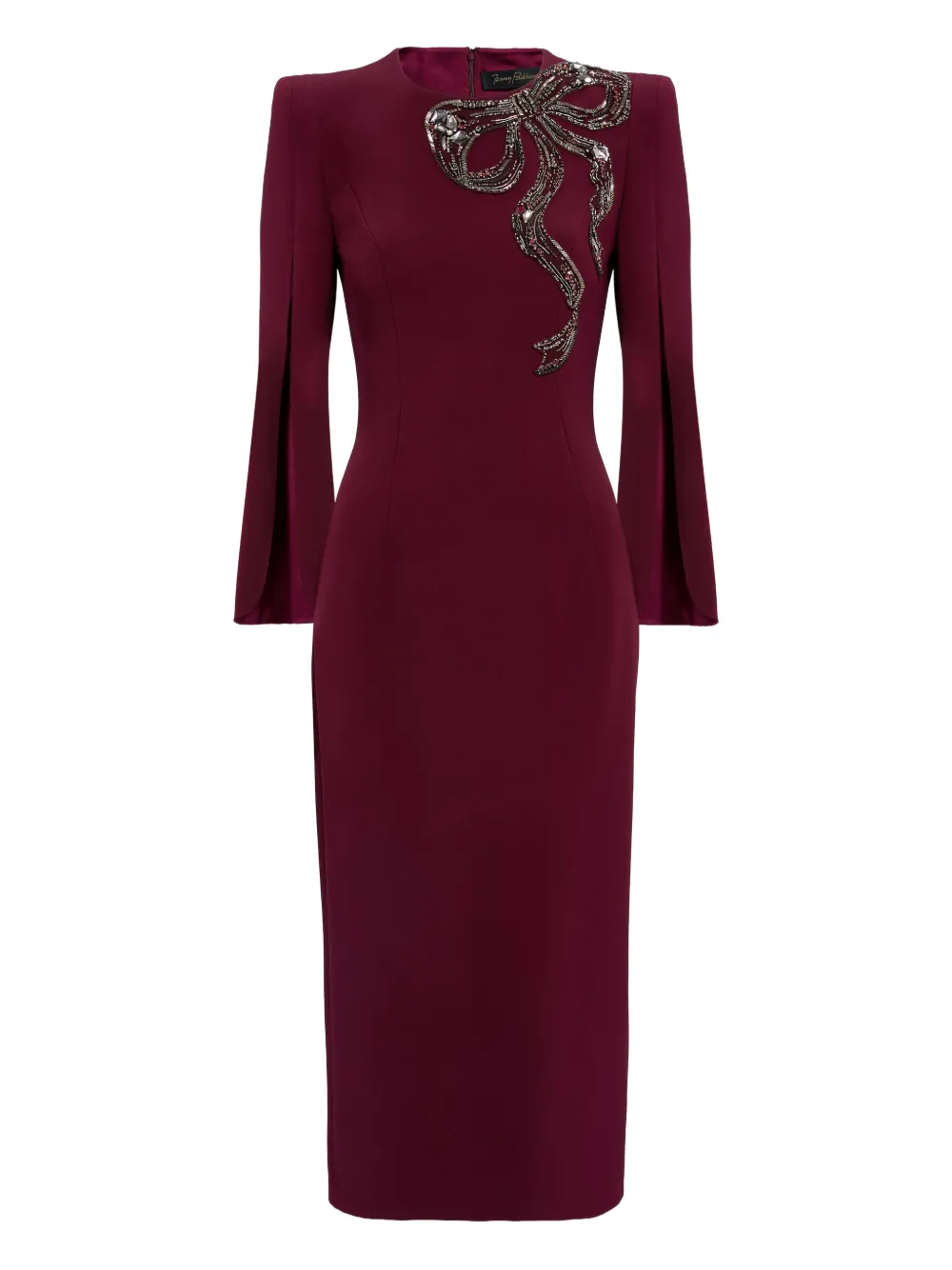 Jenny Packham Love Bow スリットスリーブ ドレス - レッド Jenny Packham Love Bow スリットスリーブ ドレス - レッド