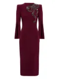 Jenny Packham Love Bow split-sleeve midi dress - Red