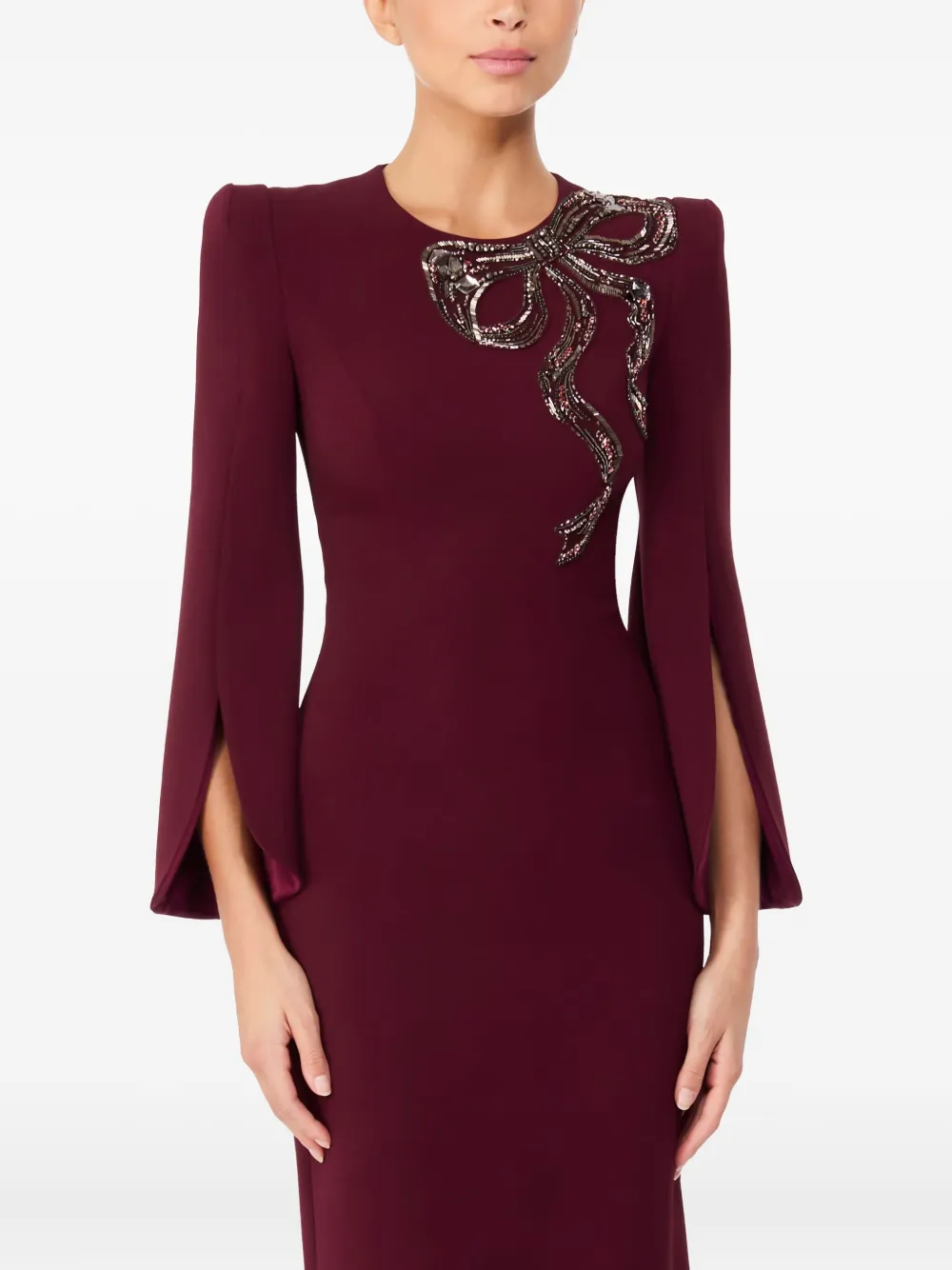 Jenny Packham Love Bow midi-jurk met split Rood