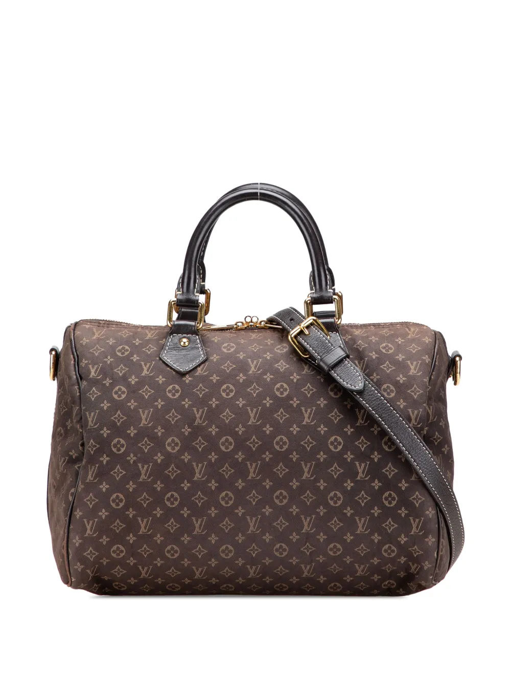 Pre-owned Louis Vuitton 2009 Monogram Mini Lin Speedy Bandouliere 30 Satchel In Brown