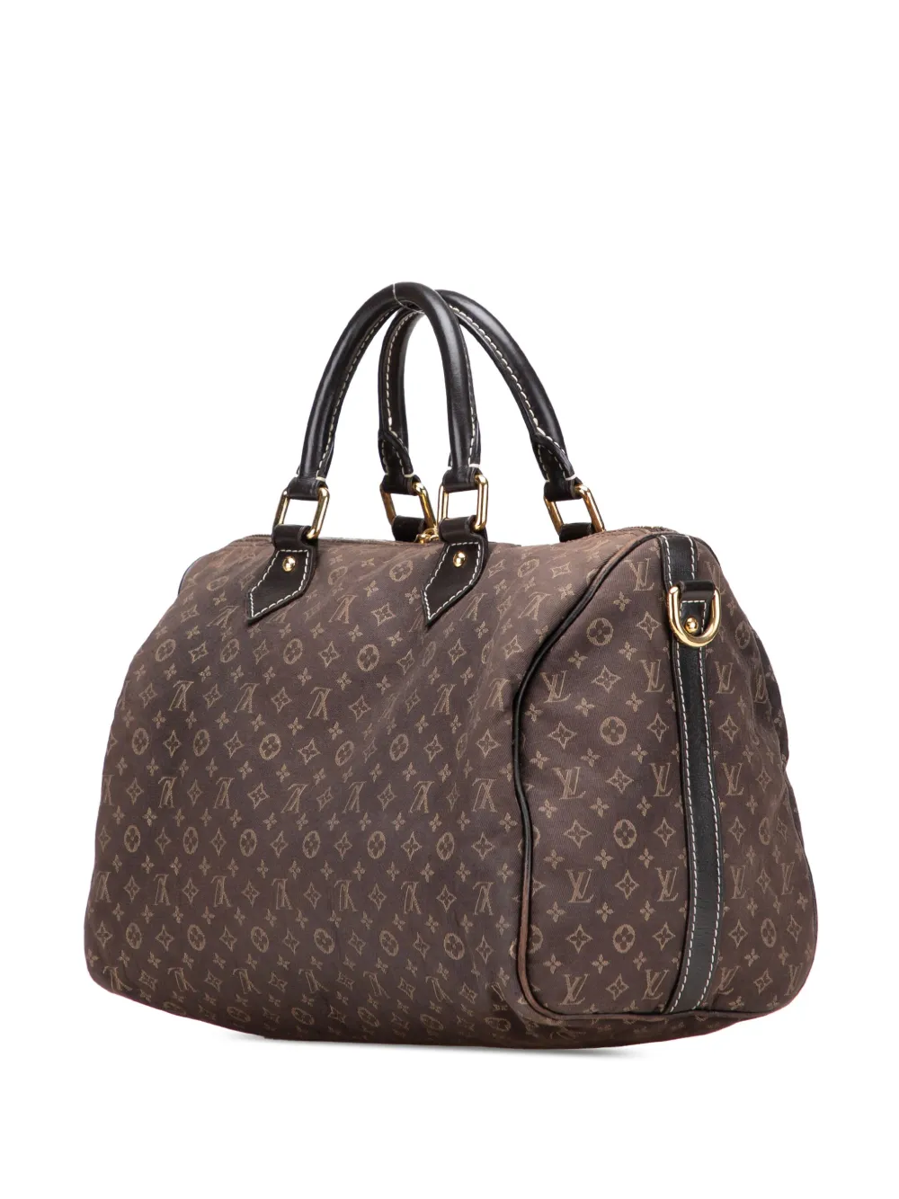 Pre-owned Louis Vuitton 2009 Monogram Mini Lin Speedy Bandouliere 30 Satchel In Brown