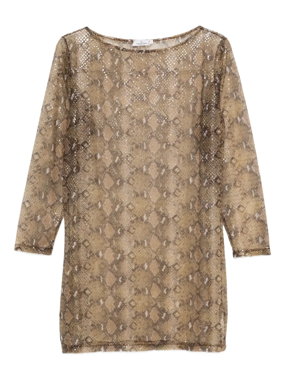 Valentino Garavani Pre-Owned 1990s snakeskin mesh dress | Neutrals | Image 1