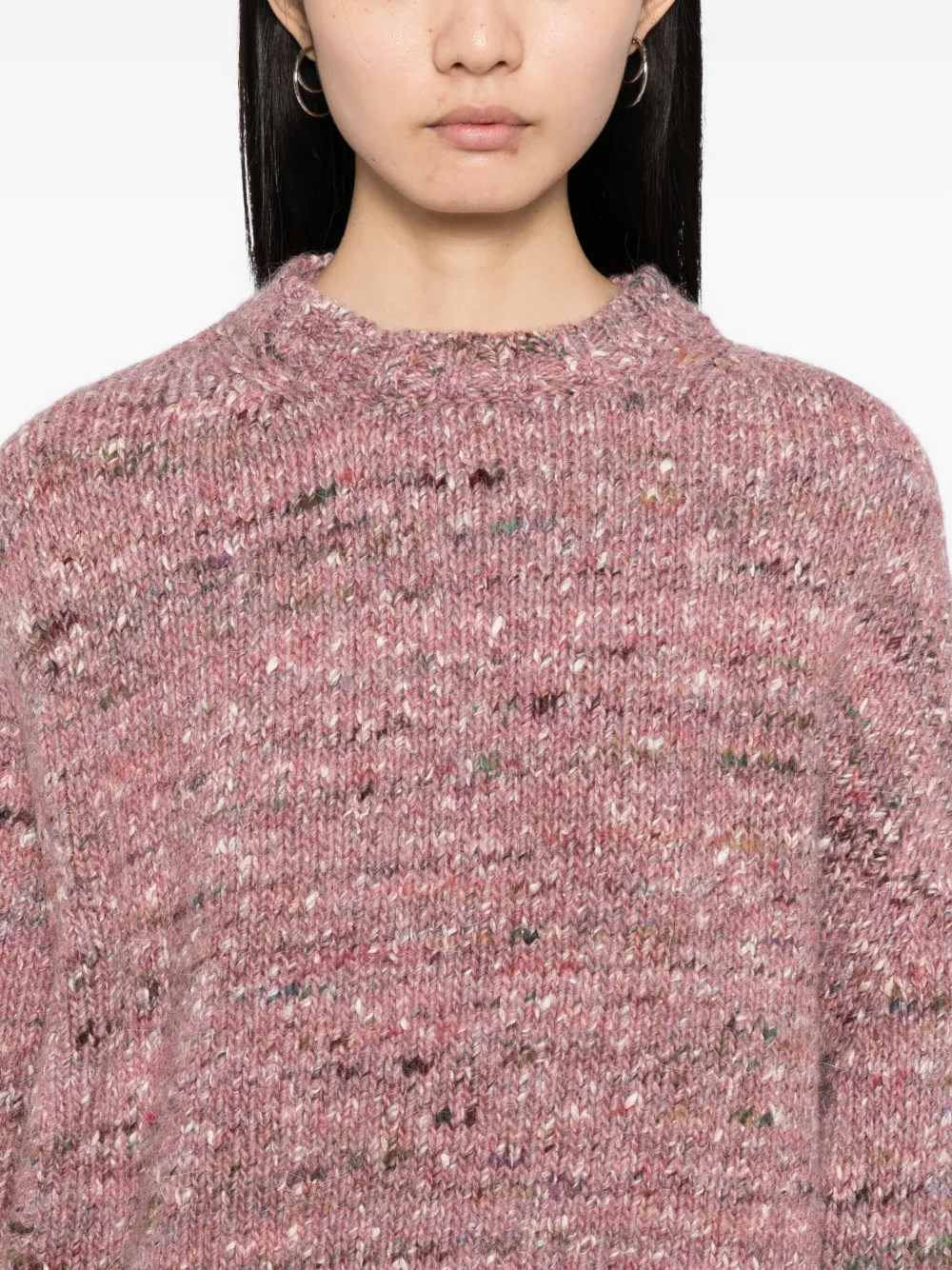 Rohe Pink Melange Crewneck Sweater In Multi