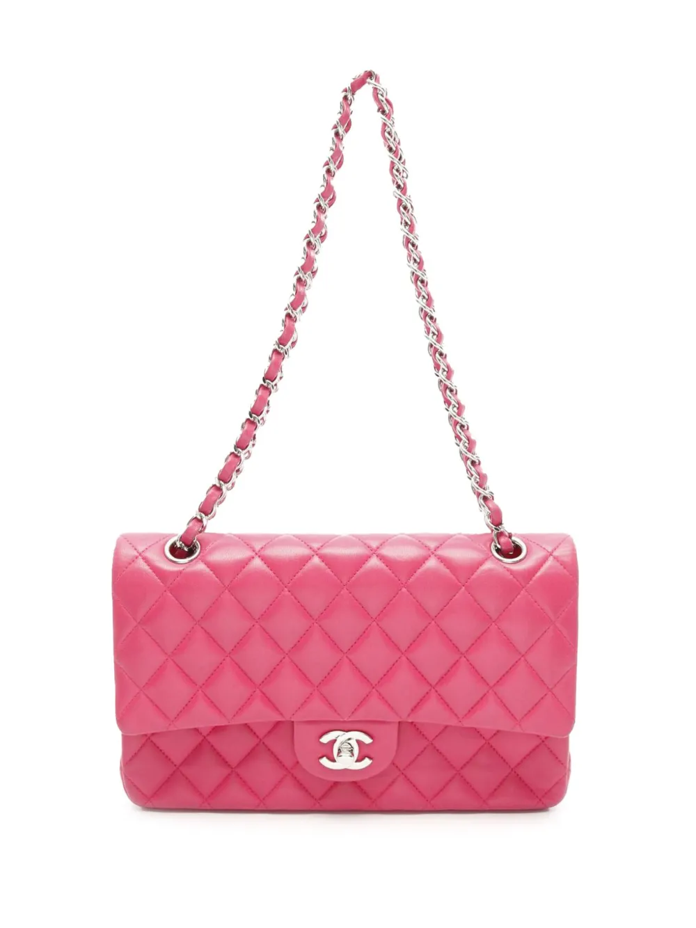 CHANEL Pre-Owned 2014 Medium Classic Lambskin Double Flap shoulder bag | Pink | Image 1