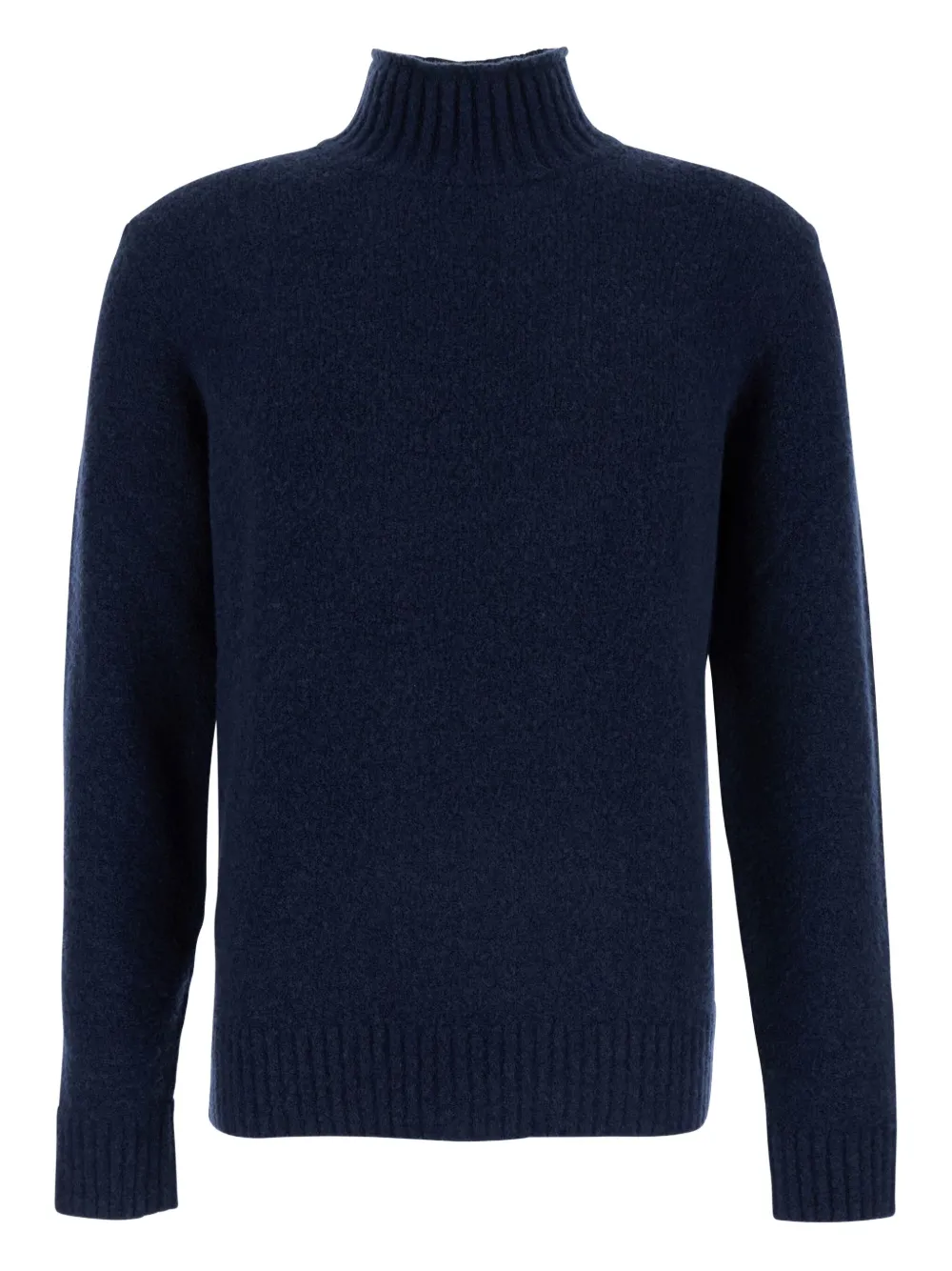 high-neck ribbed sweater