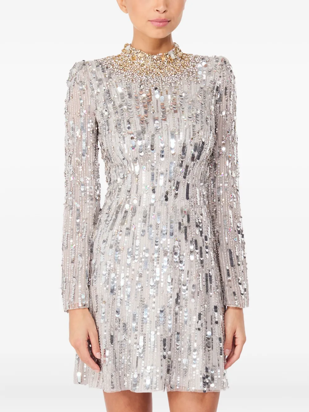 Jenny Packham Passion mini-jurk verfraaid met pailletten - Grijs