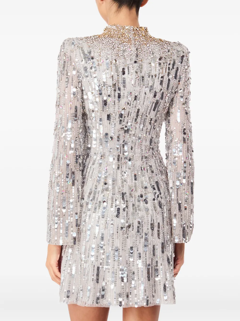 Jenny Packham Passion mini-jurk verfraaid met pailletten Grijs