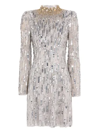 peace love silver high neck long sleeve beaded mini dress Peace + Love Products for Sale up to 90% Off Retail: Poshmark