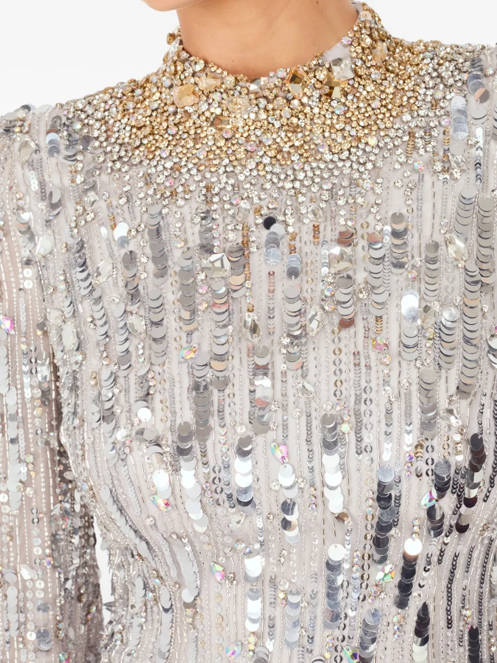 Jenny Packham Passion mini-jurk verfraaid met pailletten Grijs