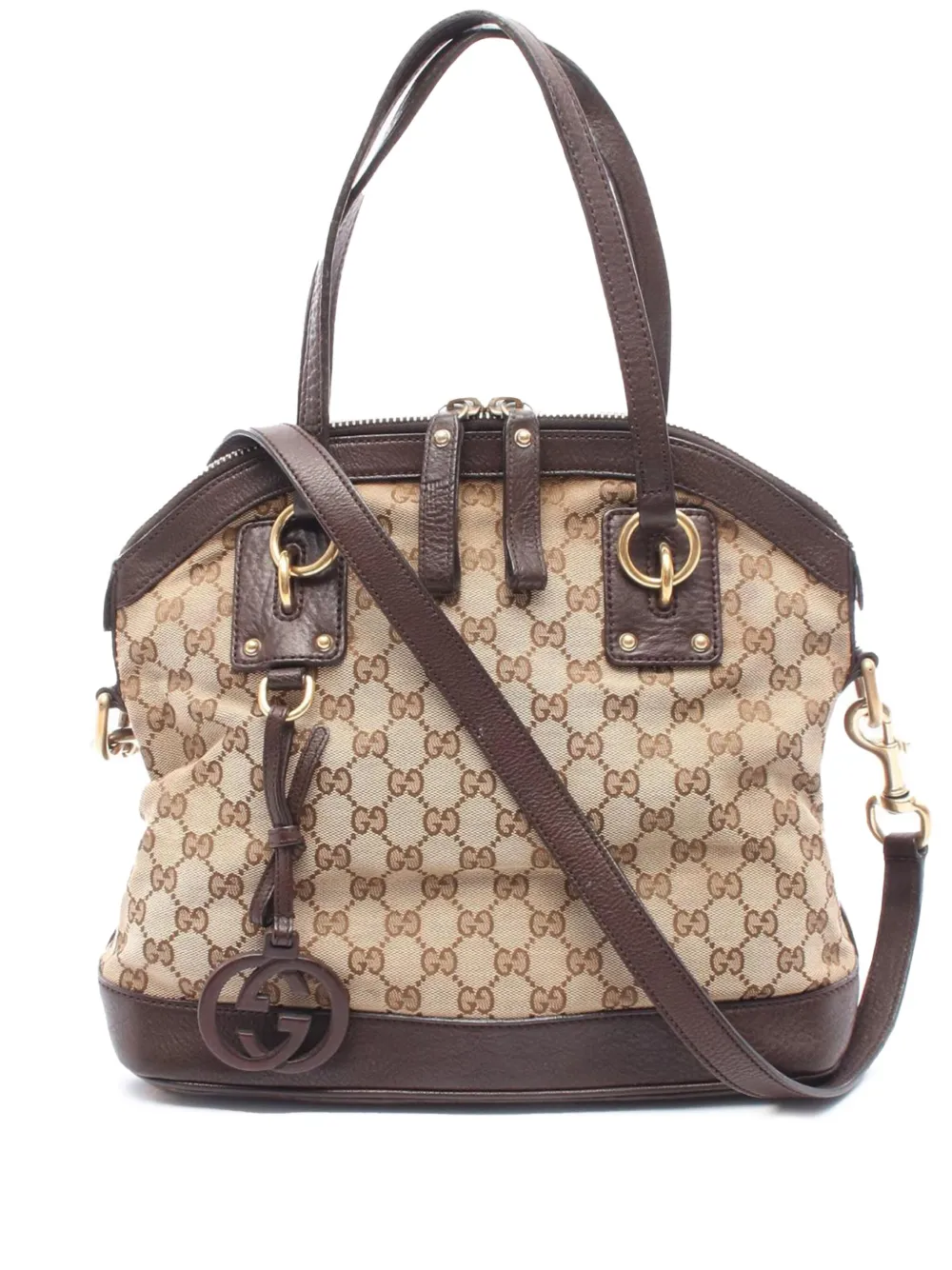 2000-2015 Medium GG Canvas Charm Dome satchel
