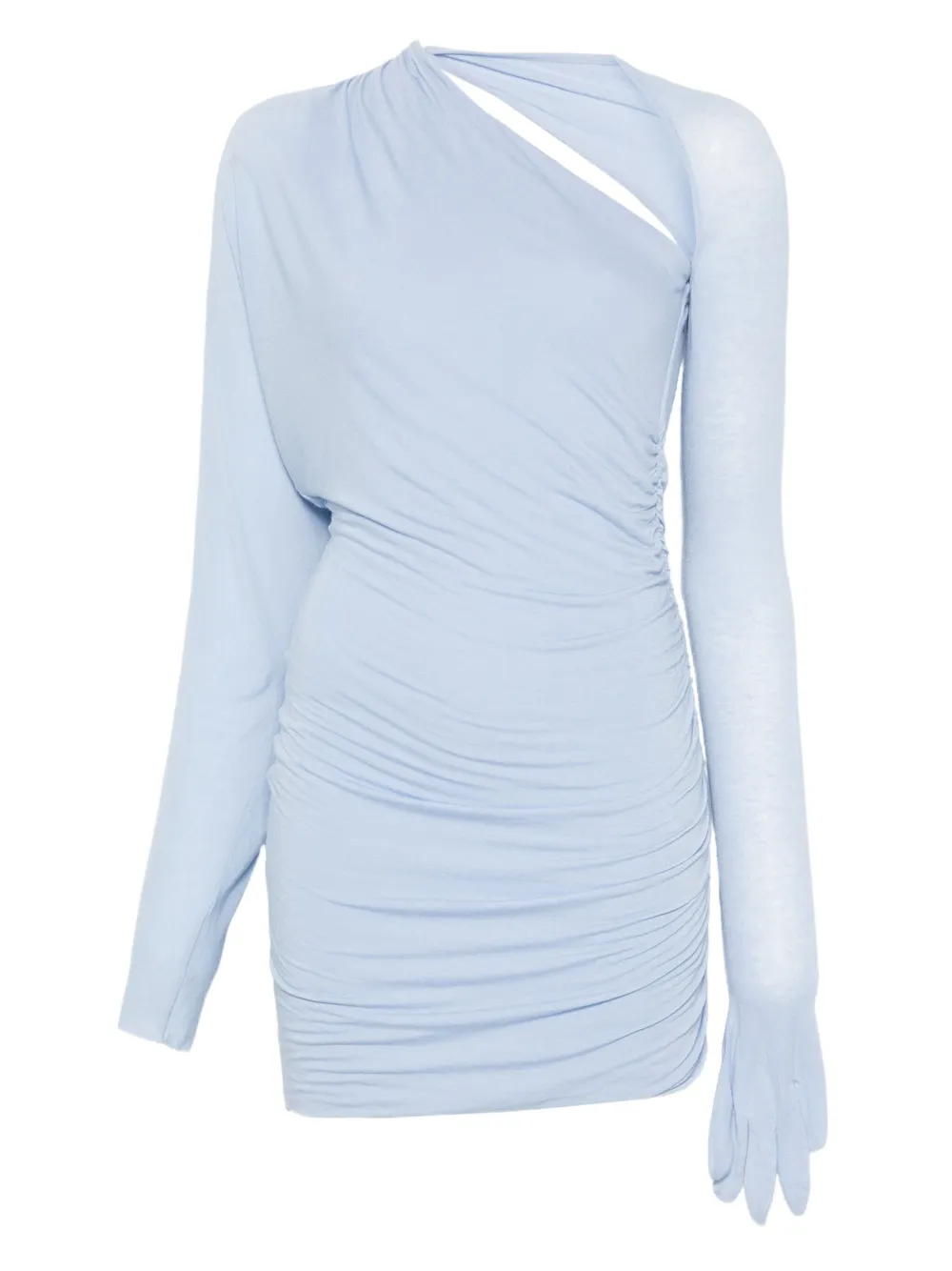 MANURI Noki asymmetrische gesmockte mini-jurk Blauw