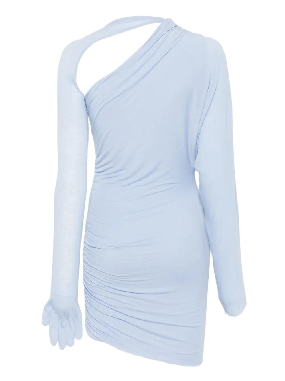 MANURI Noki asymmetrische gesmockte mini-jurk Blauw