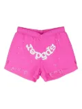 SP5DER layered logo-print shorts - Pink