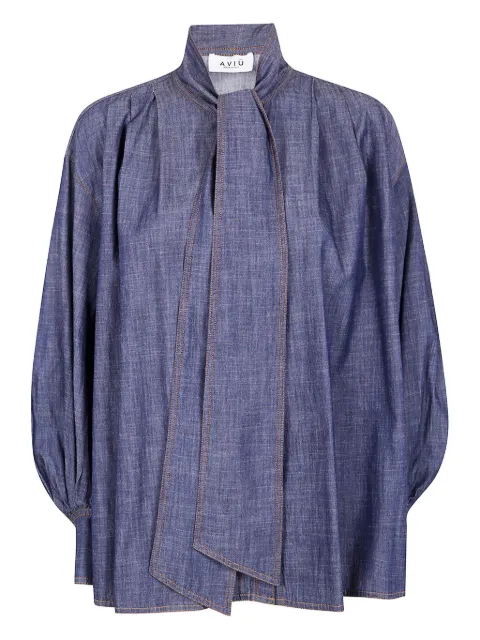 Aviù tie-neck balloon-sleeve top
