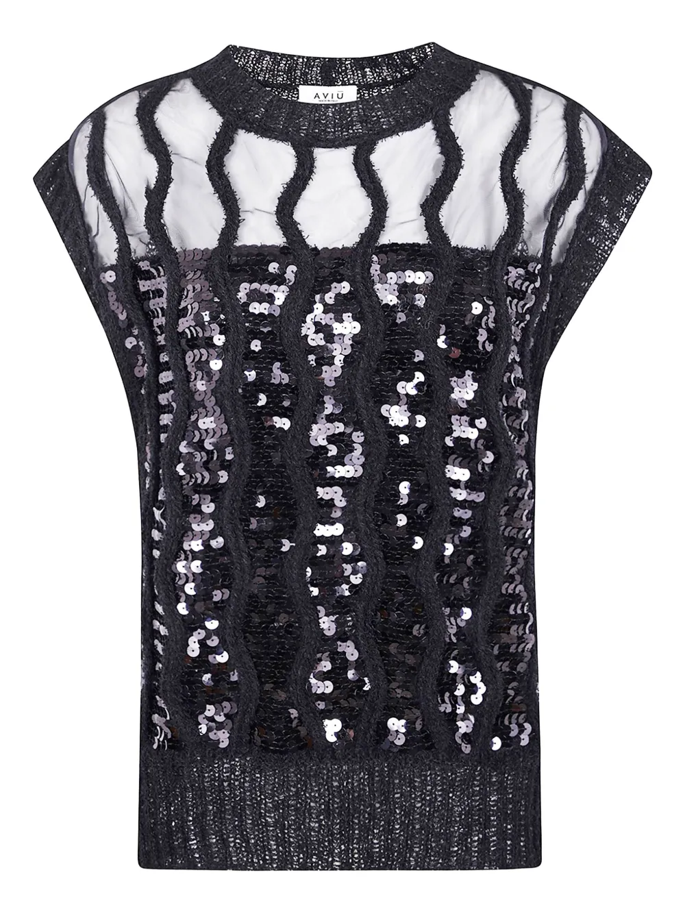 Aviù sequin-embellished wool sweater | Black | Image 1