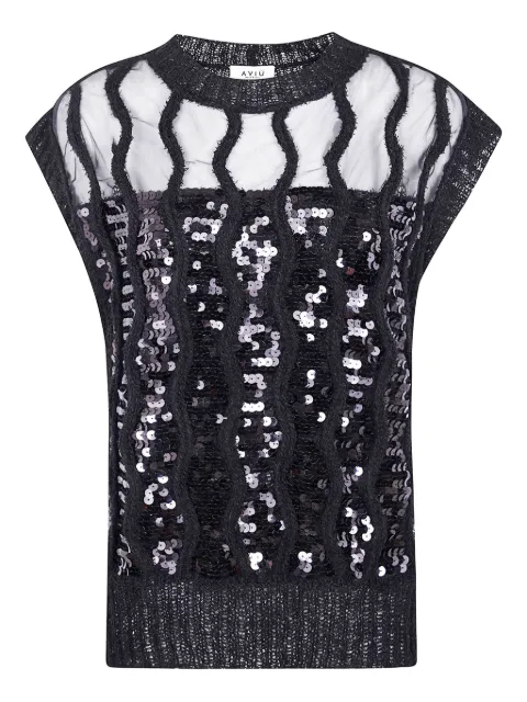 Aviù sequin-embellished wool sweater