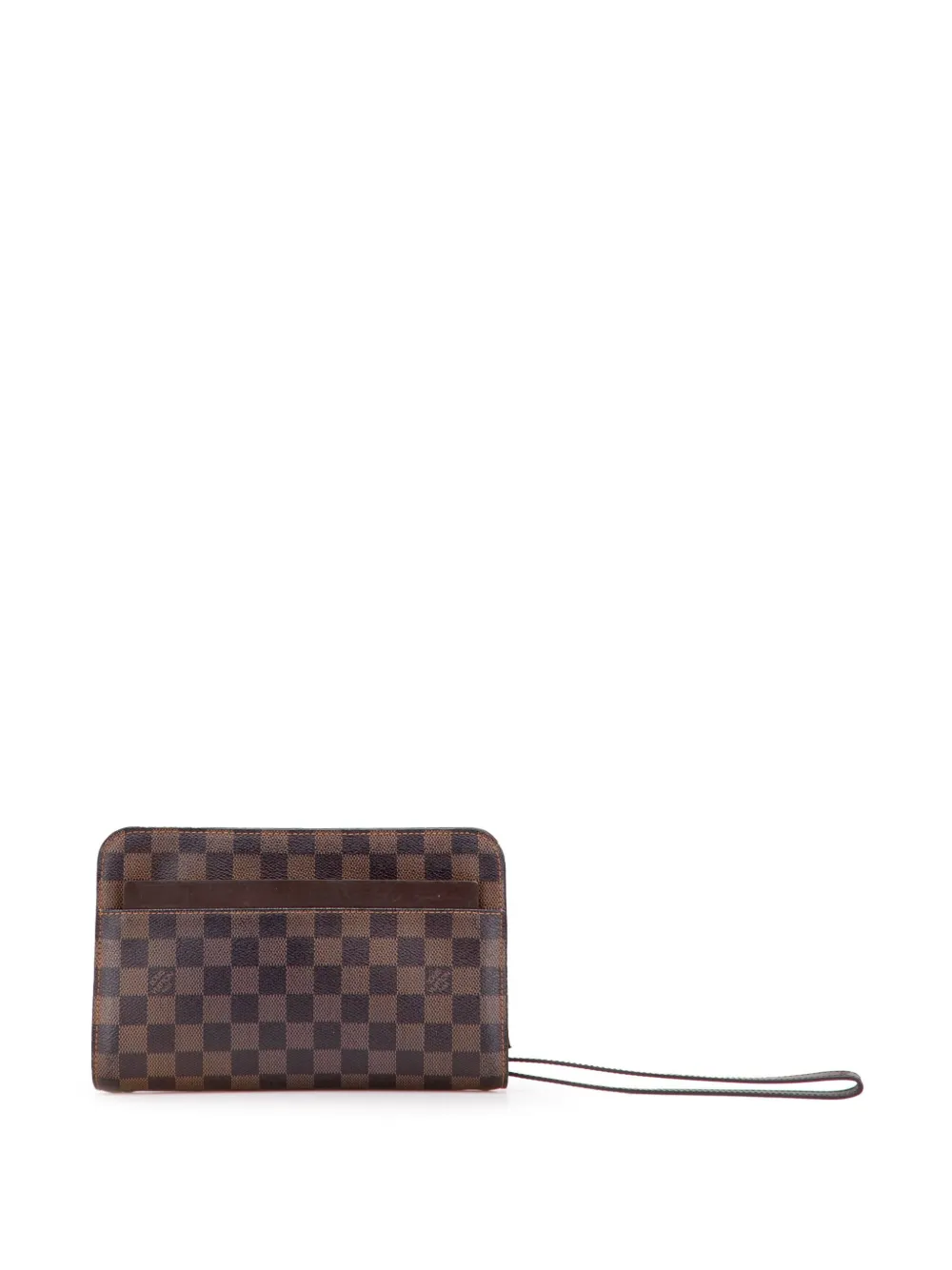 Pre-owned Louis Vuitton 2003 Damier Ebene Saint Louis Pochette Clutch Bag In Brown
