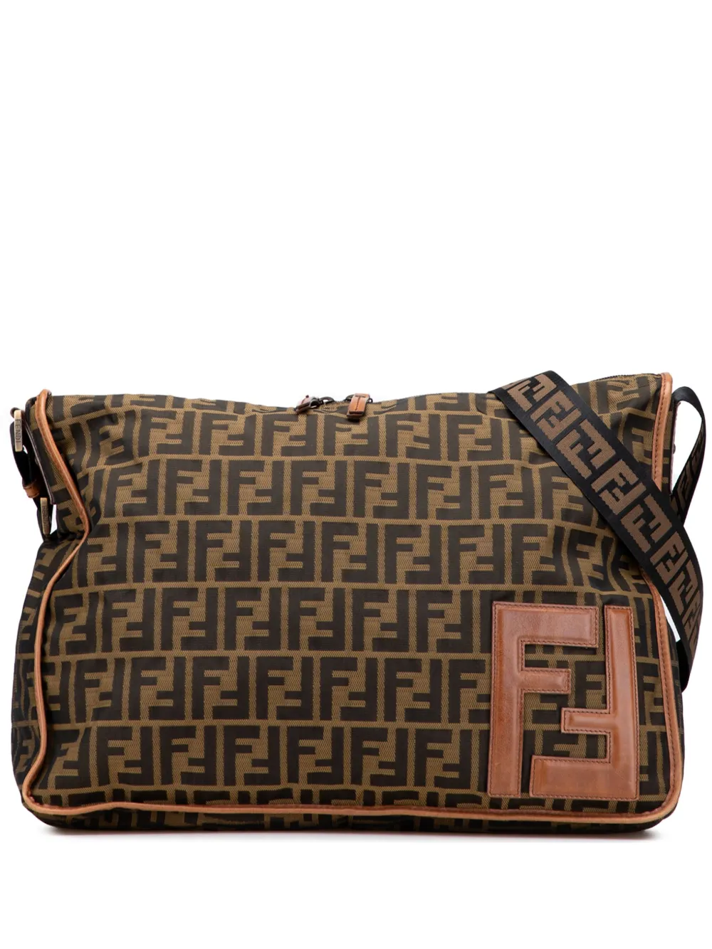 Pre-owned Fendi 2010-2025 Zucca Canvas Crossbody Bag In Brown