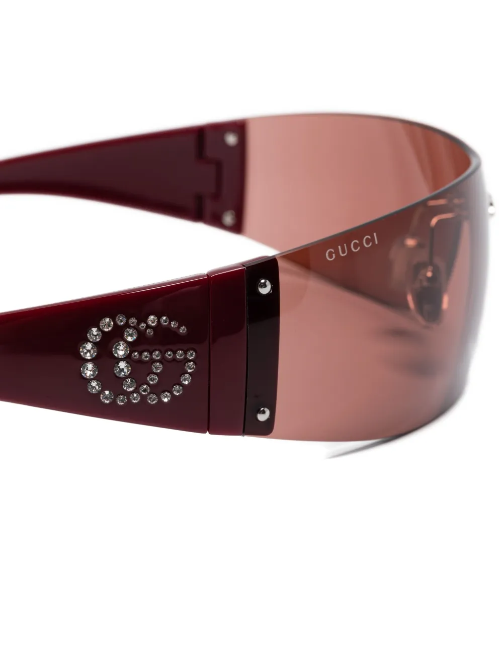 Gucci Eyewear Zonnebril verfraaid met kristallen Rood