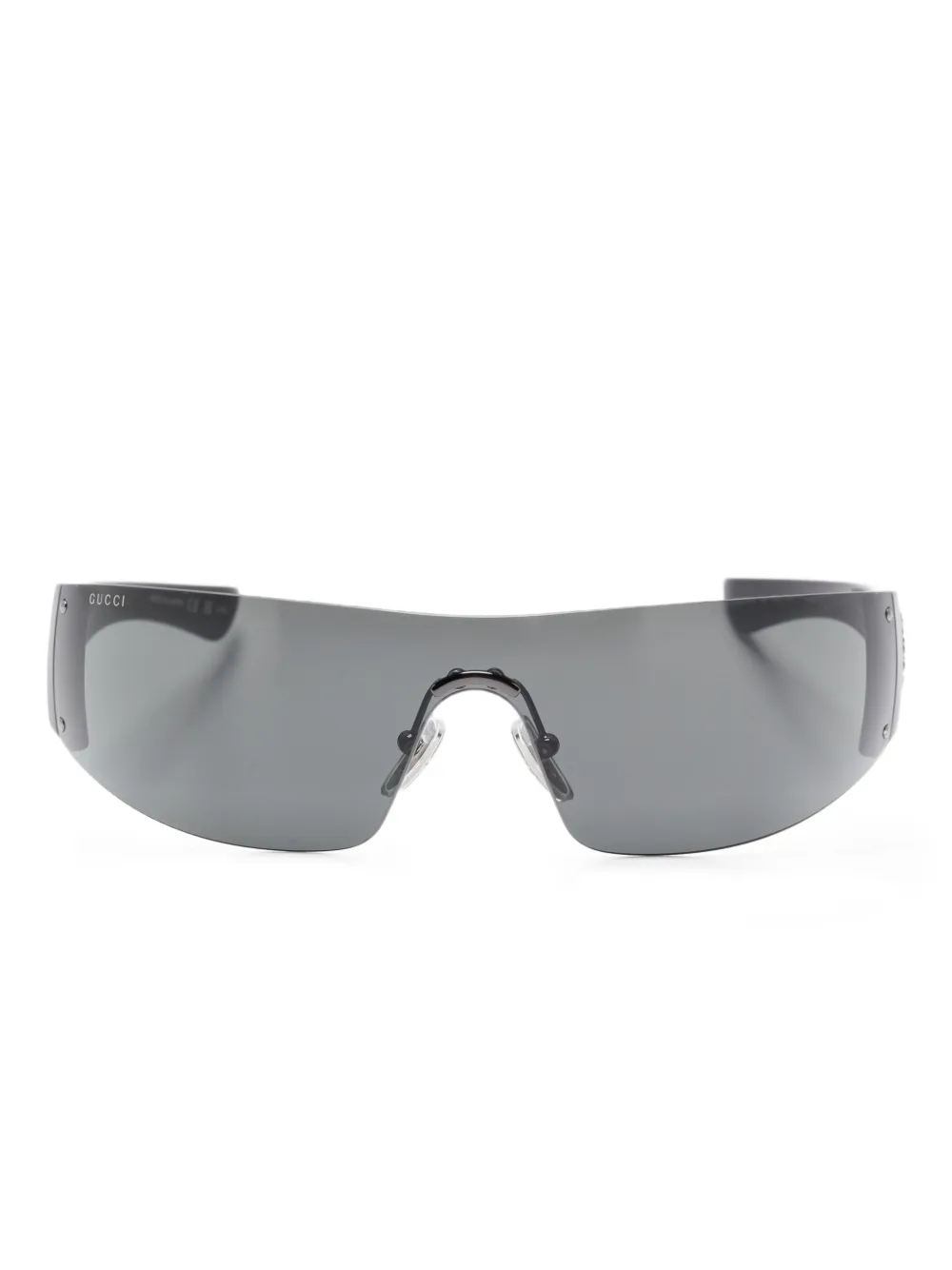 Gucci Eyewear crystal-embellished shield sunglasses Zwart