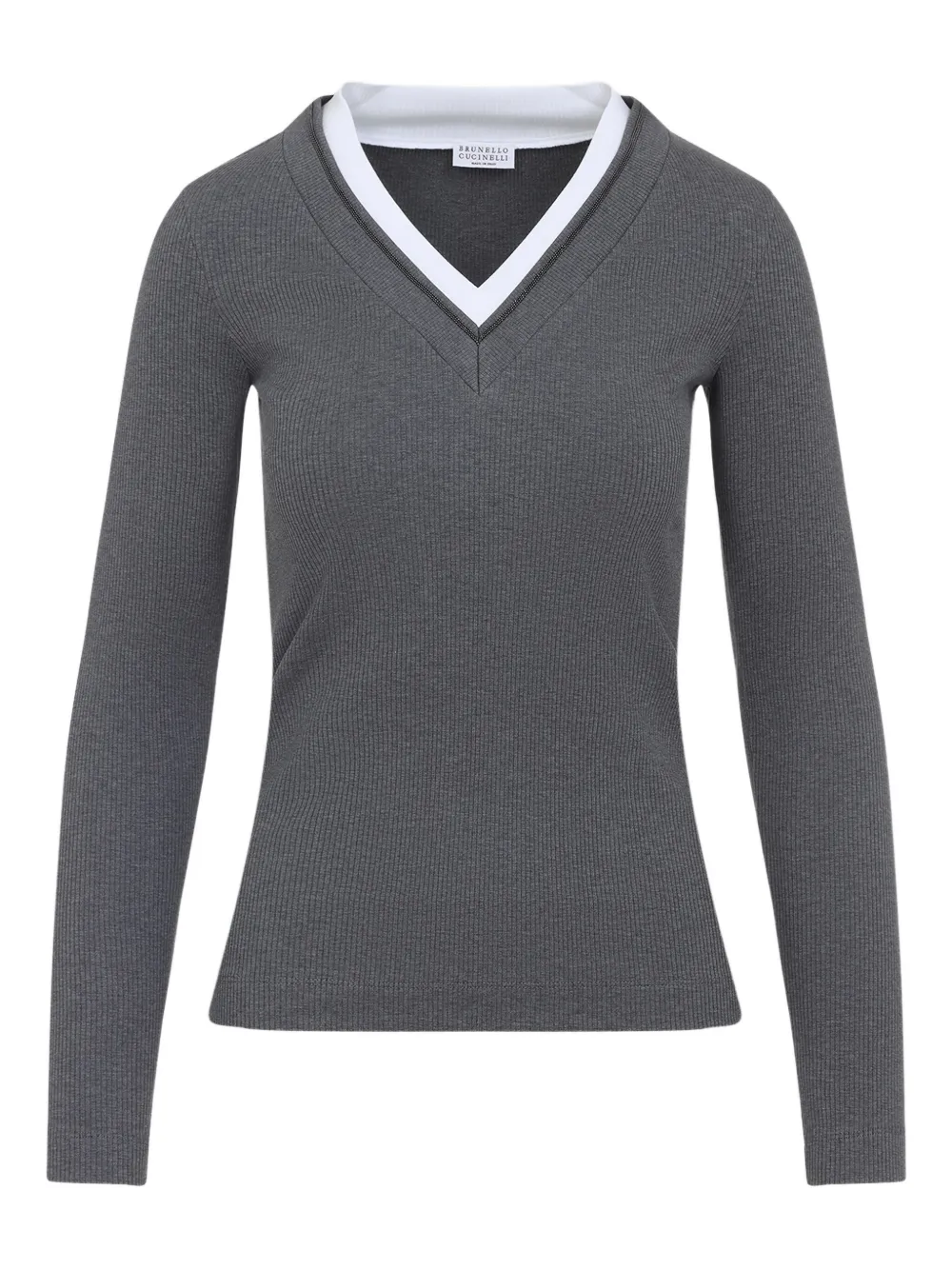 Brunello Cucinelli Top met V-hals Grijs