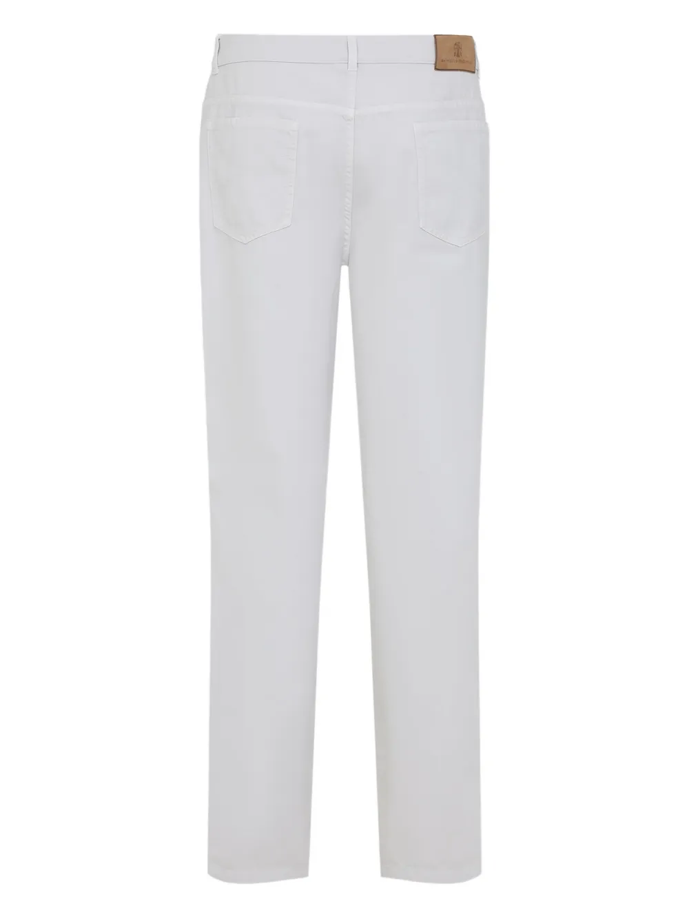 Brunello Cucinelli logo-patch straight-leg jeans Grijs