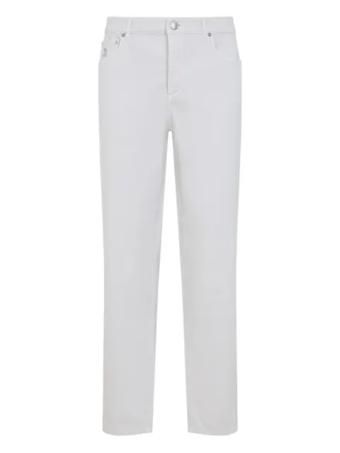 Brunello Cucinelli logo-patch straight-leg jeans