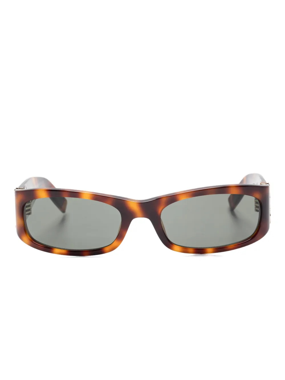 Saint Laurent Eyewear rectangle logo-embellished sunglasses Bruin