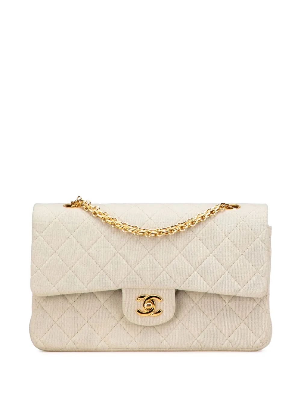 CHANEL Pre-Owned 1989-1991 Medium Classic Jersey Double Flap shoulder bag | Brown | Image 1