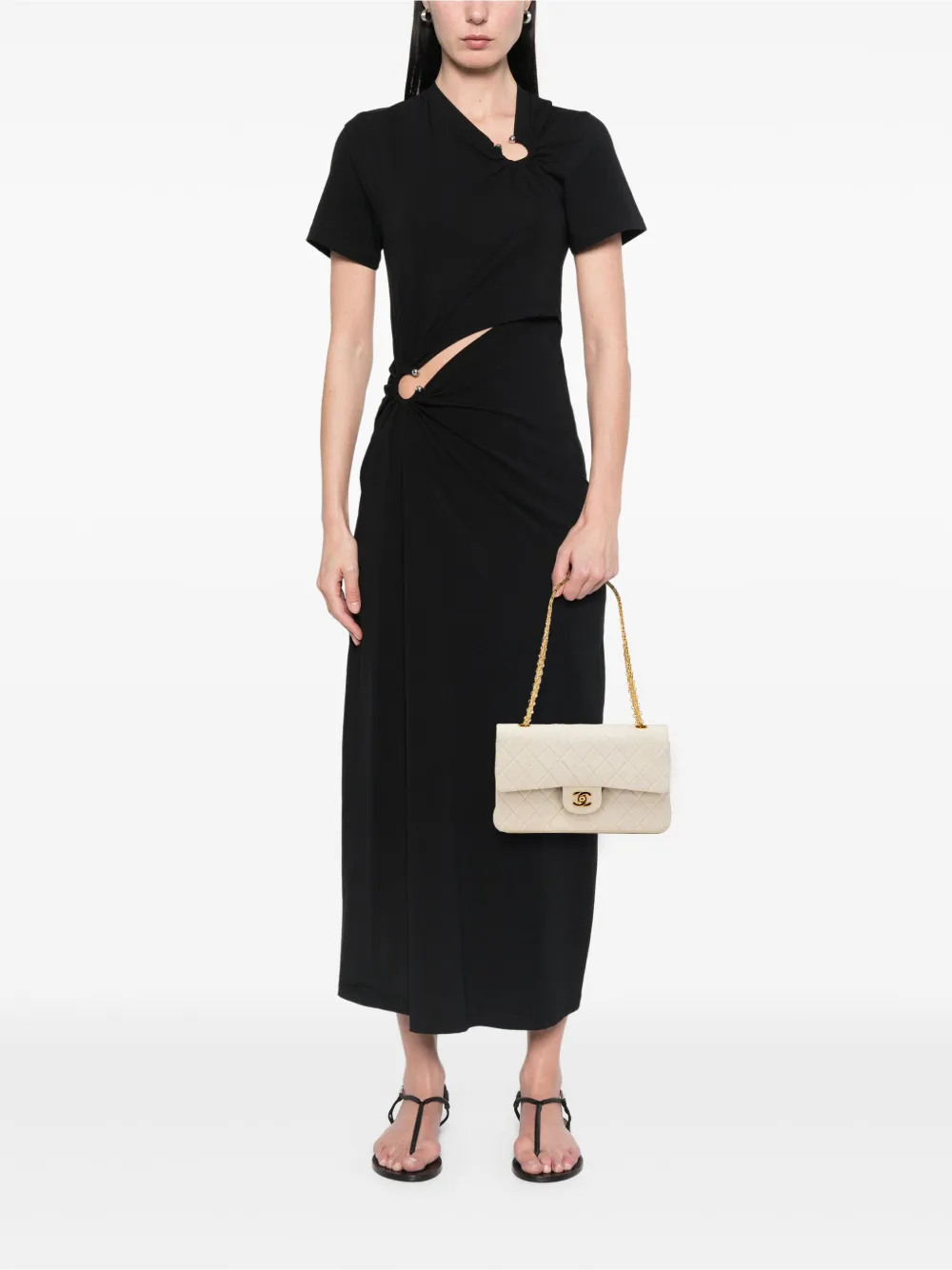 CHANEL Pre-Owned 1989-1991 Medium Classic Jersey Double Flap shoulder bag | Pre-Owned | Image 2